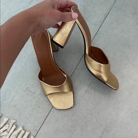 Staud Sloane Gold Heels - Picture 4 of 5